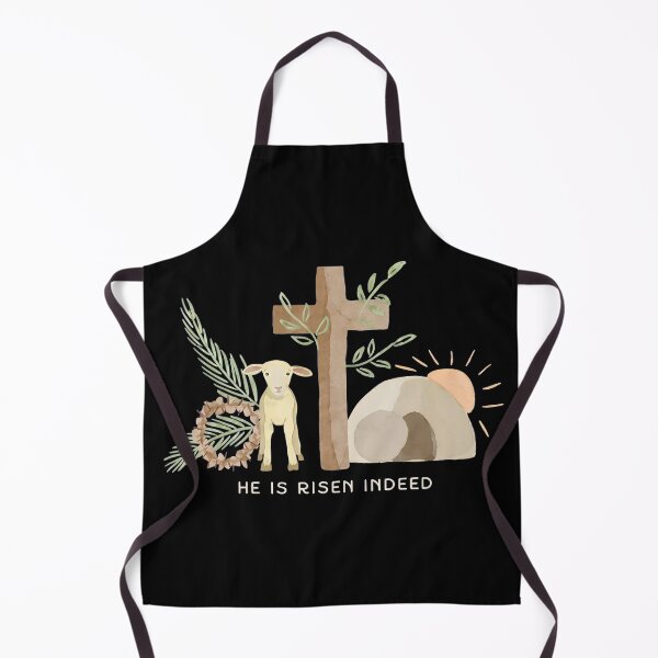 Item preview, Watercolor He Is Risen Indeed Easter Lamb Cross designed and sold by OlyvieArt.