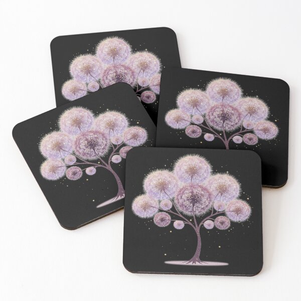 Artikelvorschau, Heart Tree – Poetic Dandelion‑Style Tree in Pink & Purple entworfen und verkauft von Herzbaumatelier.