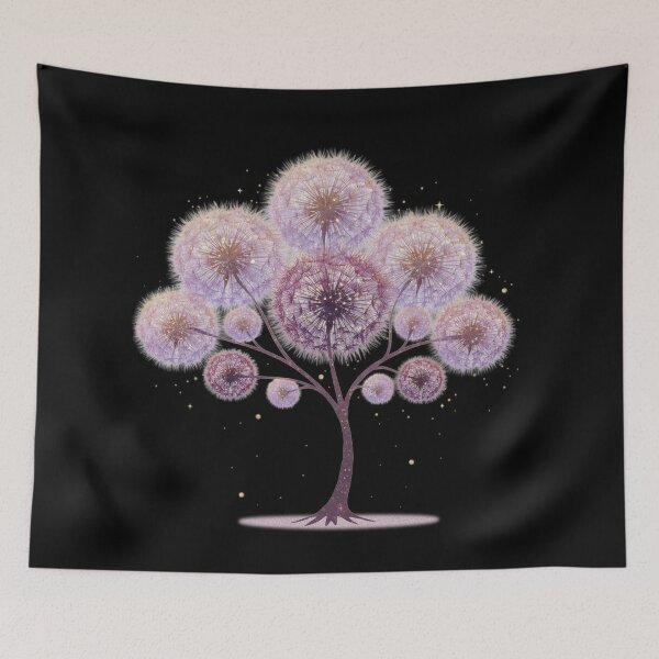 Item preview, Heart Tree – Poetic Dandelion‑Style Tree in Pink & Purple designed and sold by Herzbaumatelier.