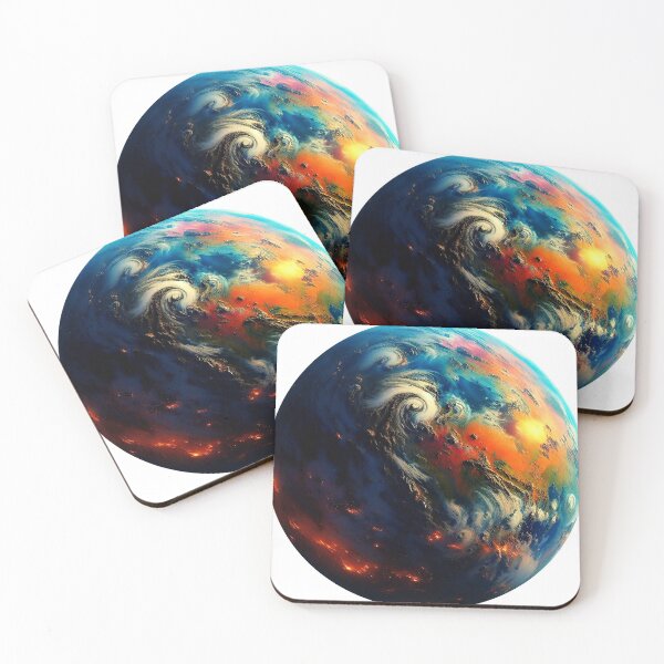 Item preview, Abstract Earth Fire and Ocean Planet T-Shirt | Cosmic Nature Art | Colorful World Design designed and sold by Jaguar100-.