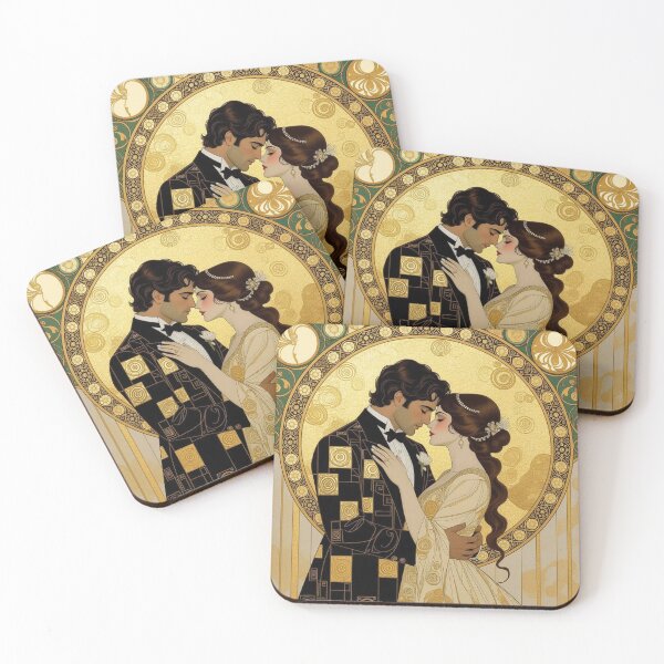 Item preview, Romantic Klimt inspiration in a modern Art Nouveau style with golden details and timeless elegance designed and sold by FotoworldEdel.