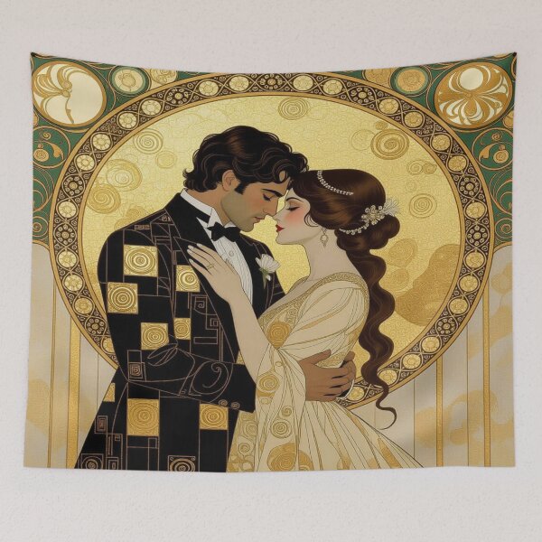 Item preview, Romantic Klimt inspiration in a modern Art Nouveau style with golden details and timeless elegance designed and sold by FotoworldEdel.