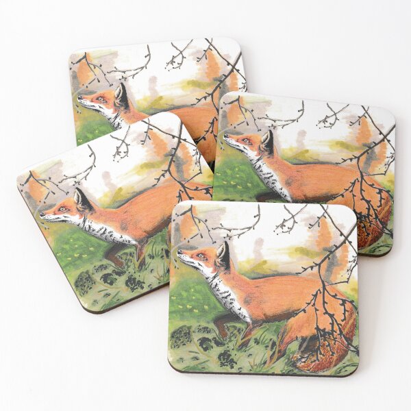 Item preview, curious red fox in a spring meadow designed and sold by madlittlepixie.
