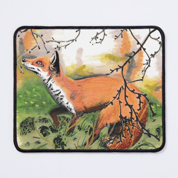 Item preview, curious red fox in a spring meadow designed and sold by madlittlepixie.