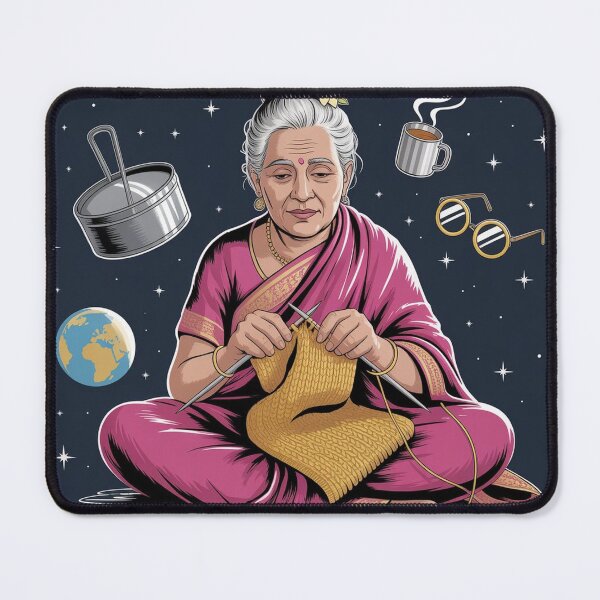 Item preview, Indian Nani Space Poster — Desi Gift, South Asian Art, Grandmother Gift Tote Bag designed and sold by TheFlamedArts.