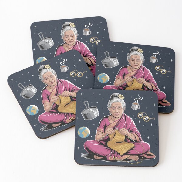Item preview, Indian Nani Space Poster — Desi Gift, South Asian Art, Grandmother Gift Tote Bag designed and sold by TheFlamedArts.