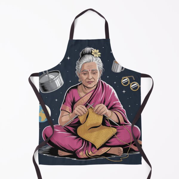 Item preview, Indian Nani Space Poster — Desi Gift, South Asian Art, Grandmother Gift Tote Bag designed and sold by TheFlamedArts.