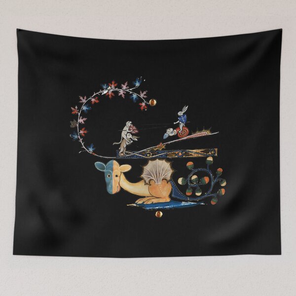 Item preview, Bizarre Medieval Marginalia Dog Dragon War designed and sold by gewgacruccl43.