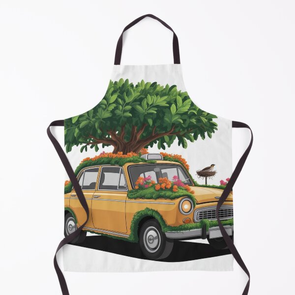 Item preview, Mumbai Padmini Taxi Nature Poster — Desi Art, Indian Vintage Car Gift, India Nostalgia designed and sold by TheFlamedArts.
