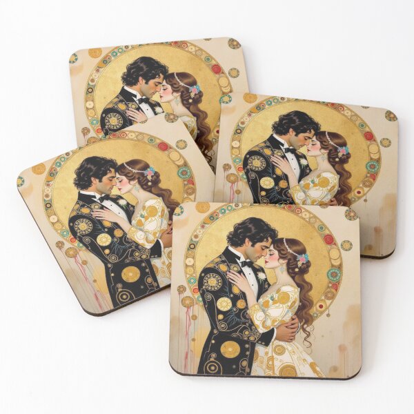 Item preview, Romantic Klimt elegance in a modern Art Nouveau style with golden patterns and timeless harmony designed and sold by FotoworldEdel.