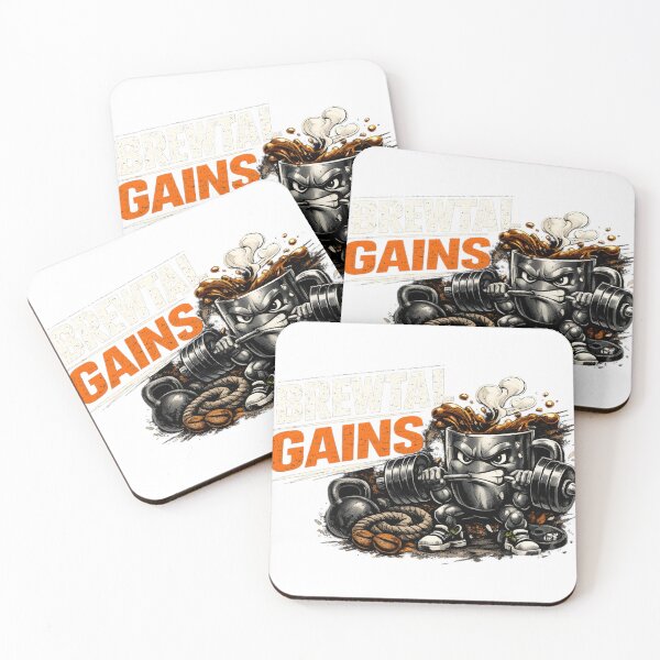 Item preview, Brewtal Gains Coffee Gym Shirt - Funny Fitness Caffeine Tee - Workout Gift designed and sold by STYKD.
