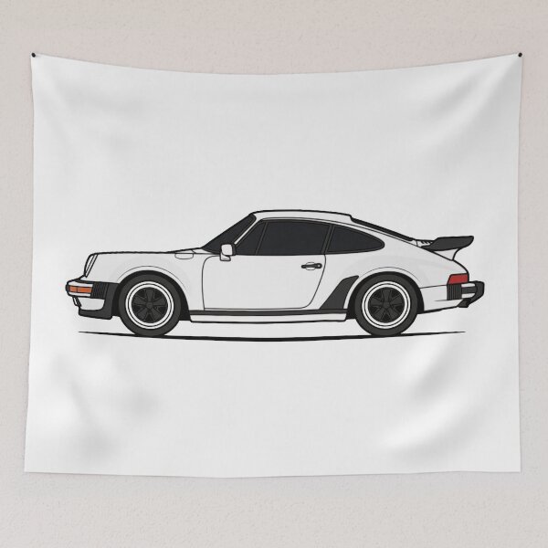 Item preview, Retro P 930 Turbo Side View - Grand Prix White designed and sold by VenZolic.