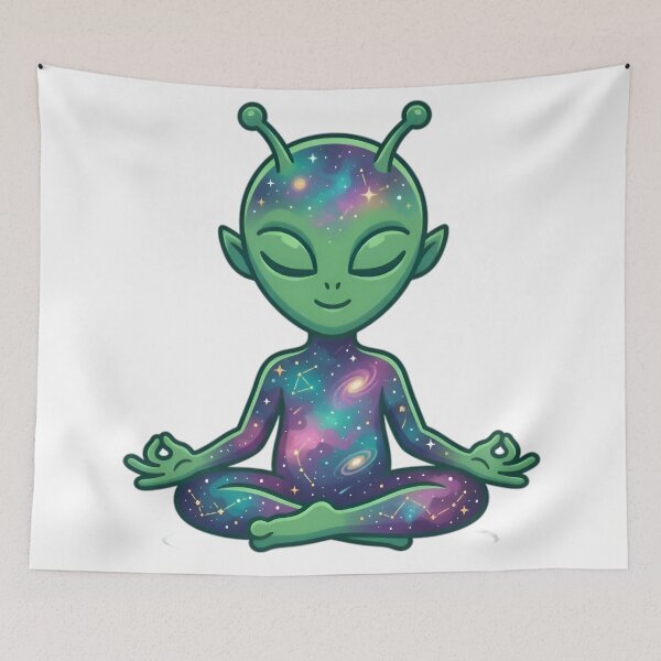 Item preview, Cosmic Zen Alien - Meditating Galaxy Yogi Yoga Art designed and sold by AlanyaArtX.