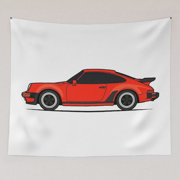 Item preview, Retro P 930 Turbo Side View - Guards Red designed and sold by VenZolic.