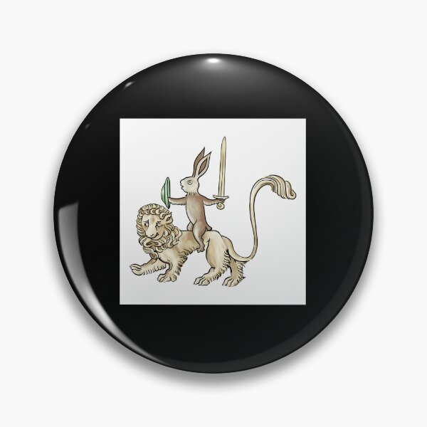 Item preview, Medieval Marginalia Rabbit Riding Lion designed and sold by gewgacruccl43.