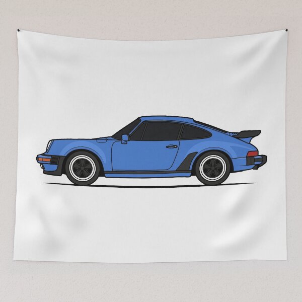 Item preview, Retro P 930 Turbo Side View - Maritime Blue designed and sold by VenZolic.