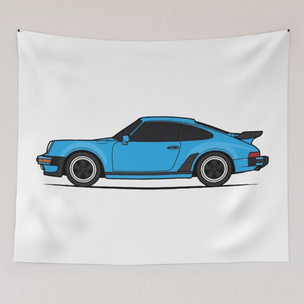 Item preview, Retro P 930 Turbo Side View - Miami Blue designed and sold by VenZolic.