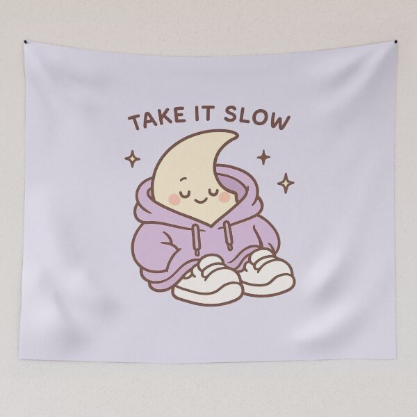 Item preview, Take It Slow – Cute Moon Hoodie designed and sold by Aloloco.