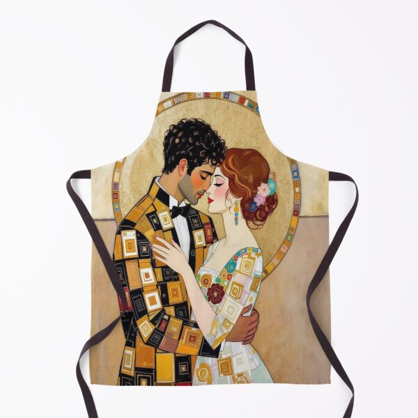 Item preview, Klimt-inspired embrace in modern Art Nouveau style with golden patterns and emotional depth designed and sold by FotoworldEdel.