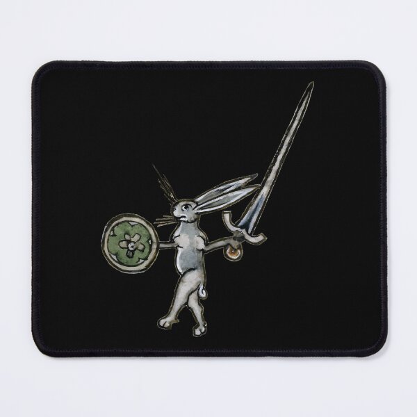 Item preview, Medieval Marginalia Warrior Bunny With Shield designed and sold by gewgacruccl43.