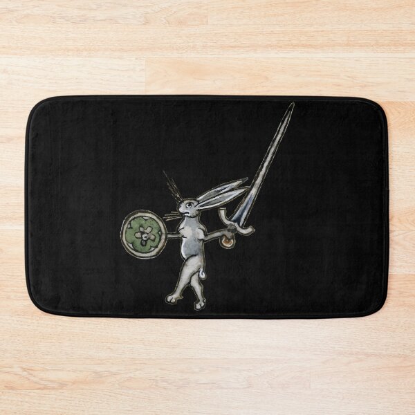 Item preview, Medieval Marginalia Warrior Bunny With Shield designed and sold by gewgacruccl43.
