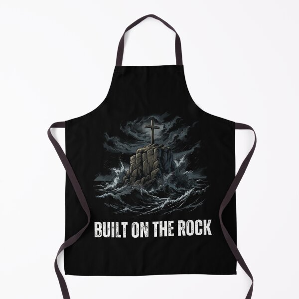 Item preview, Built On The Rock Cross Storm Christian T-Shirt designed and sold by SayIt-Wear.