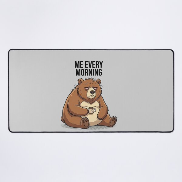 Item preview, Funny Bear Me Every Morning T-Shirt – Grumpy Coffee Bear Meme, Lazy Morning Humor Tee designed and sold by ZyxDes.