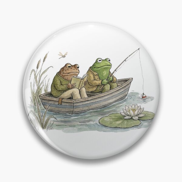 Item preview, Vintage Frog and Toad Fishing Reading Boat designed and sold by MotivaChic.