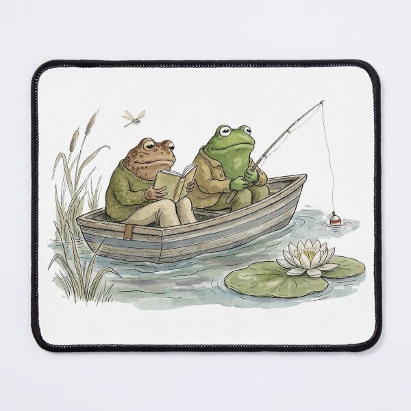 Item preview, Vintage Frog and Toad Fishing Reading Boat designed and sold by MotivaChic.
