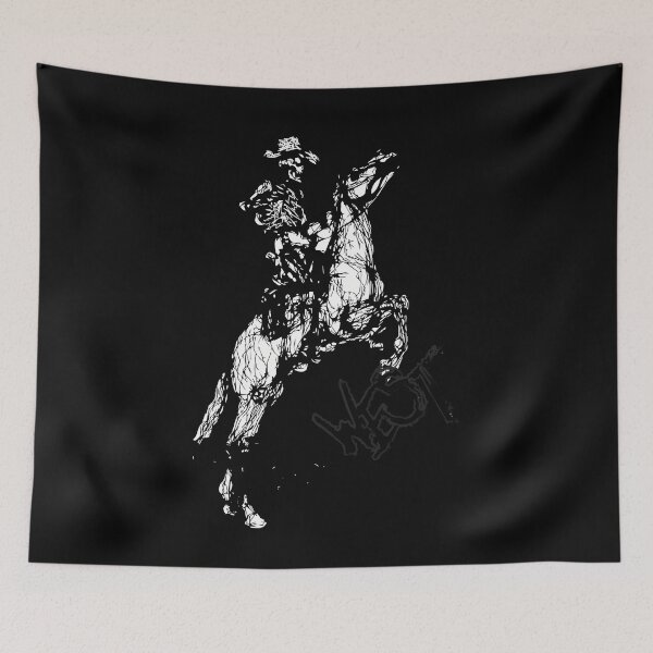 Item preview, Bucking Bronco Skeleton Cowboy Rodeo Art designed and sold by gewgacruccl43.