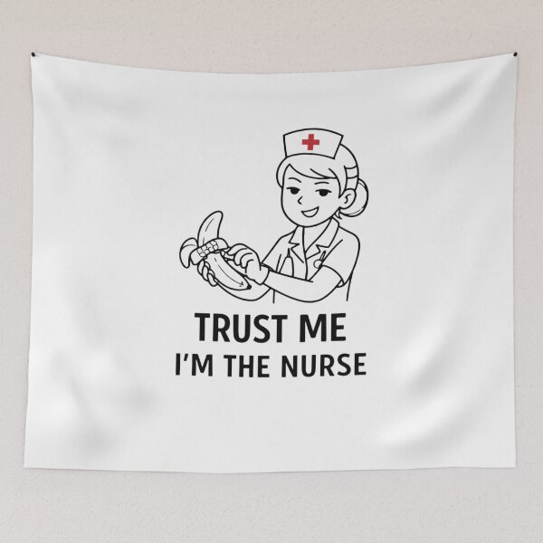 Item preview, Trust Me I’m The Nurse – Funny Nurse Humor Minimal Shirt designed and sold by CosmicSplendor.
