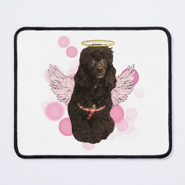 Item preview, Cute Black Poodle with Angel Wings and a Halo - Realistic Illustration designed and sold by iamKRUK.