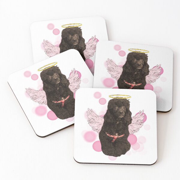 Item preview, Cute Black Poodle with Angel Wings and a Halo - Realistic Illustration designed and sold by iamKRUK.