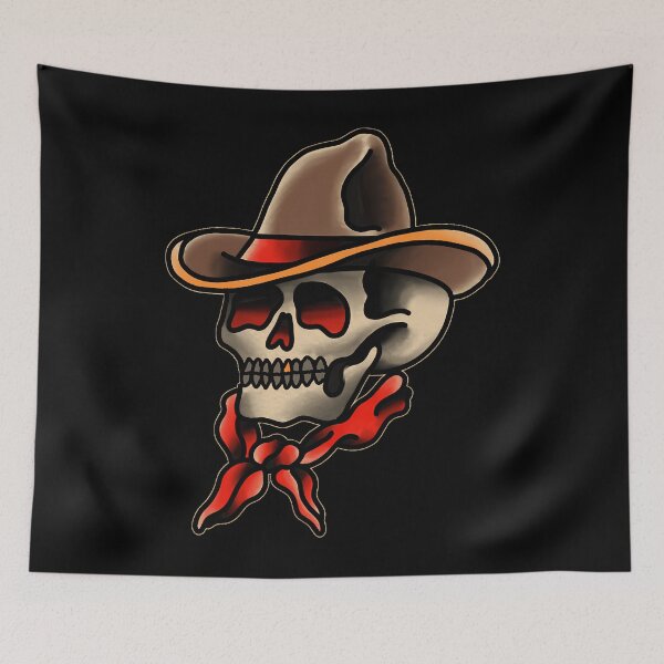 Item preview, Gothic Cowboy Skull With Red Bandana designed and sold by gewgacruccl43.