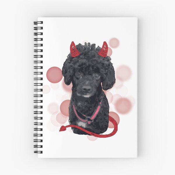 Item preview, Cute Black Poodle with Horns and a Devil Tail - Realistic Illustration designed and sold by iamKRUK.