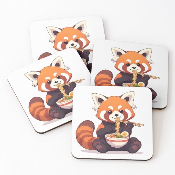 Item preview, Cute Red Panda Eating Ramen Funny Kawaii Food Design designed and sold by Karolina’s Cozy Creations.