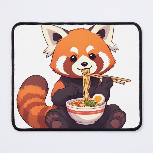 Item preview, Cute Red Panda Eating Ramen Funny Kawaii Food Design designed and sold by Karolina’s Cozy Creations.