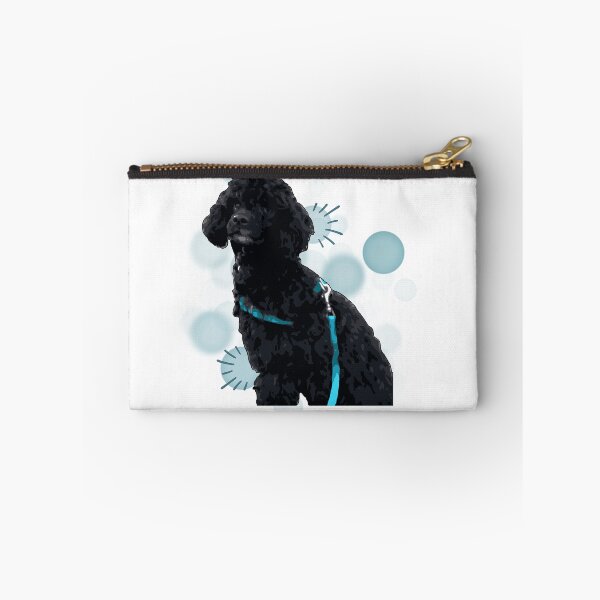 Item preview, Cute Black Poodle with Blue Harness - Realistic Illustration designed and sold by iamKRUK.