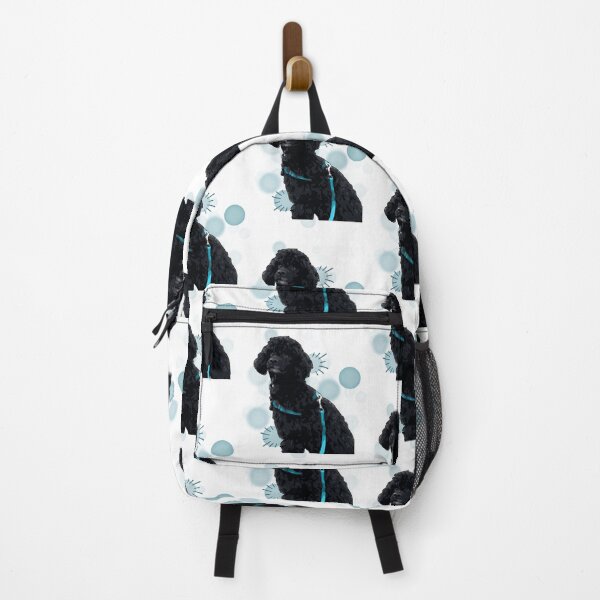 Item preview, Cute Black Poodle with Blue Harness - Realistic Illustration designed and sold by iamKRUK.