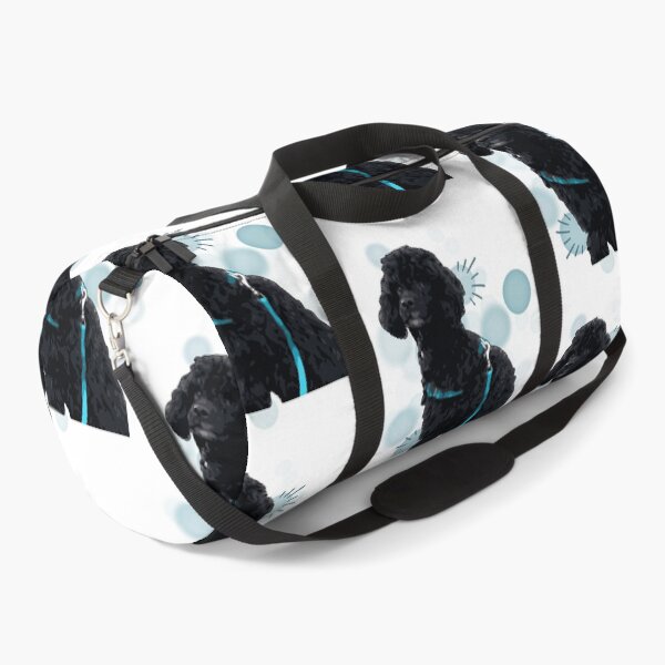 Item preview, Cute Black Poodle with Blue Harness - Realistic Illustration designed and sold by iamKRUK.