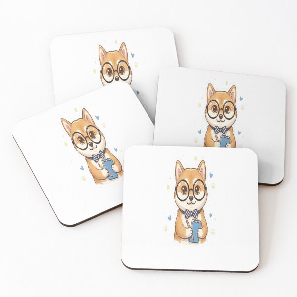Item preview, Adorable Smart Shiba Inu with Glasses and Bowtie Sticker designed and sold by Super beautiful art.
