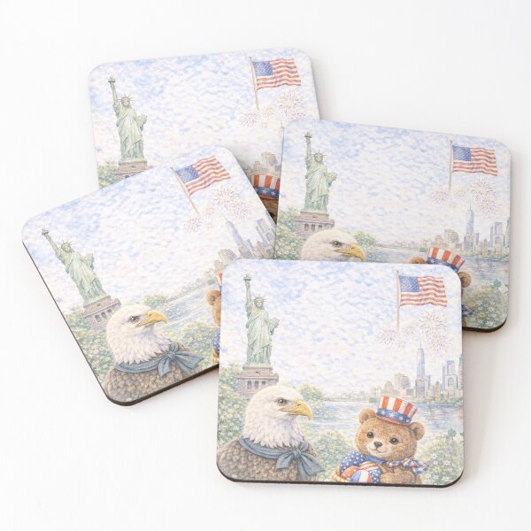 Item preview, Happy Easter from the United States | Patriotic Bear & Eagle Art designed and sold by inspired-works.