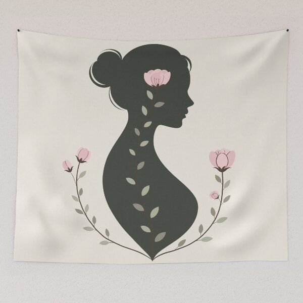 Item preview, Growing With Mom Pregnancy Silhouette Art designed and sold by TrendMorphic.