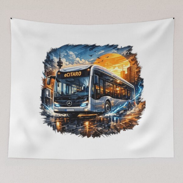 Item preview, Electric Bus at Sunset – Futuristic City Bus T-Shirt | Urban Driver Style designed and sold by Busdriverstore.