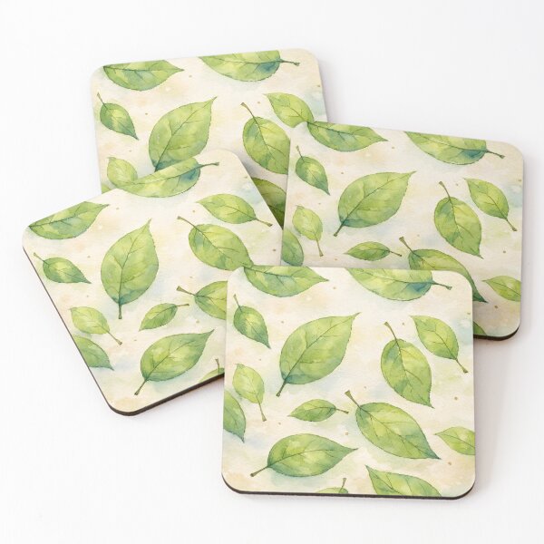 Item preview, Watercolor Green Leaves Pattern on Vintage Paper designed and sold by blankTeeShirt.