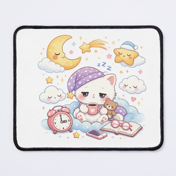 Item preview, Awake at 3AM Cute Kawaii Night Owl Cat – Sleepy Aesthetic Insomnia Design designed and sold by Sanika arts .