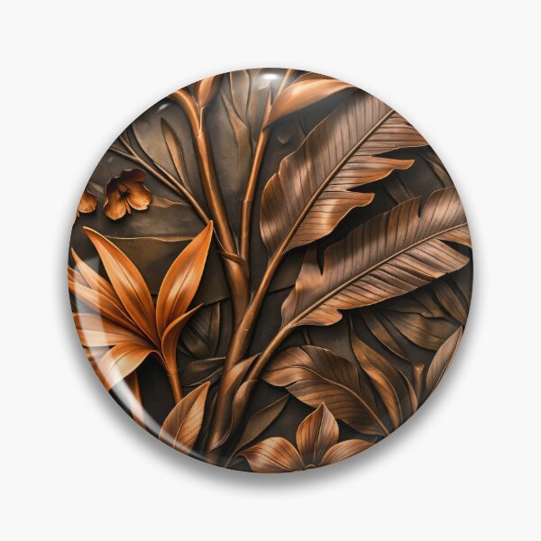 Item preview, Luxury Copper Tropical Floral Wall Art designed and sold by Kaleidoscope Print.
