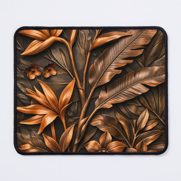 Item preview, Luxury Copper Tropical Floral Wall Art designed and sold by Kaleidoscope Print.