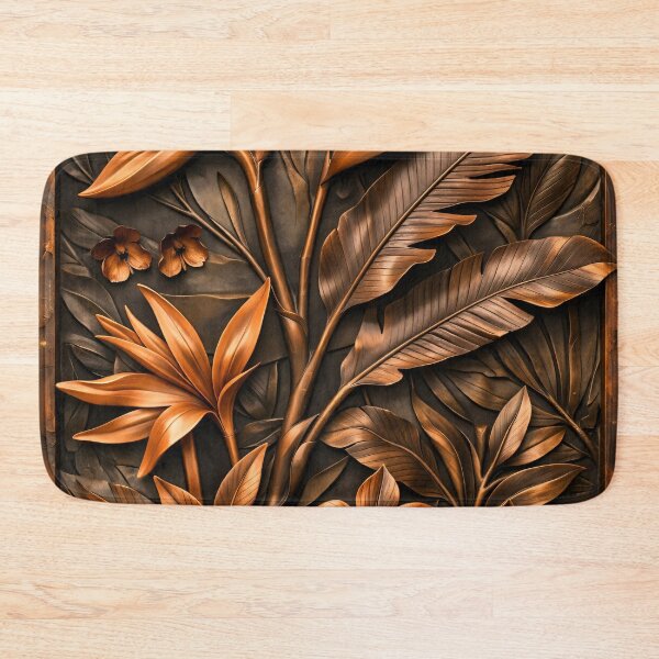 Item preview, Luxury Copper Tropical Floral Wall Art designed and sold by Kaleidoscope Print.