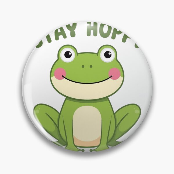 Item preview,  Stay Hoppy – Cute Smiling Frog Illustration designed and sold by catcurio.